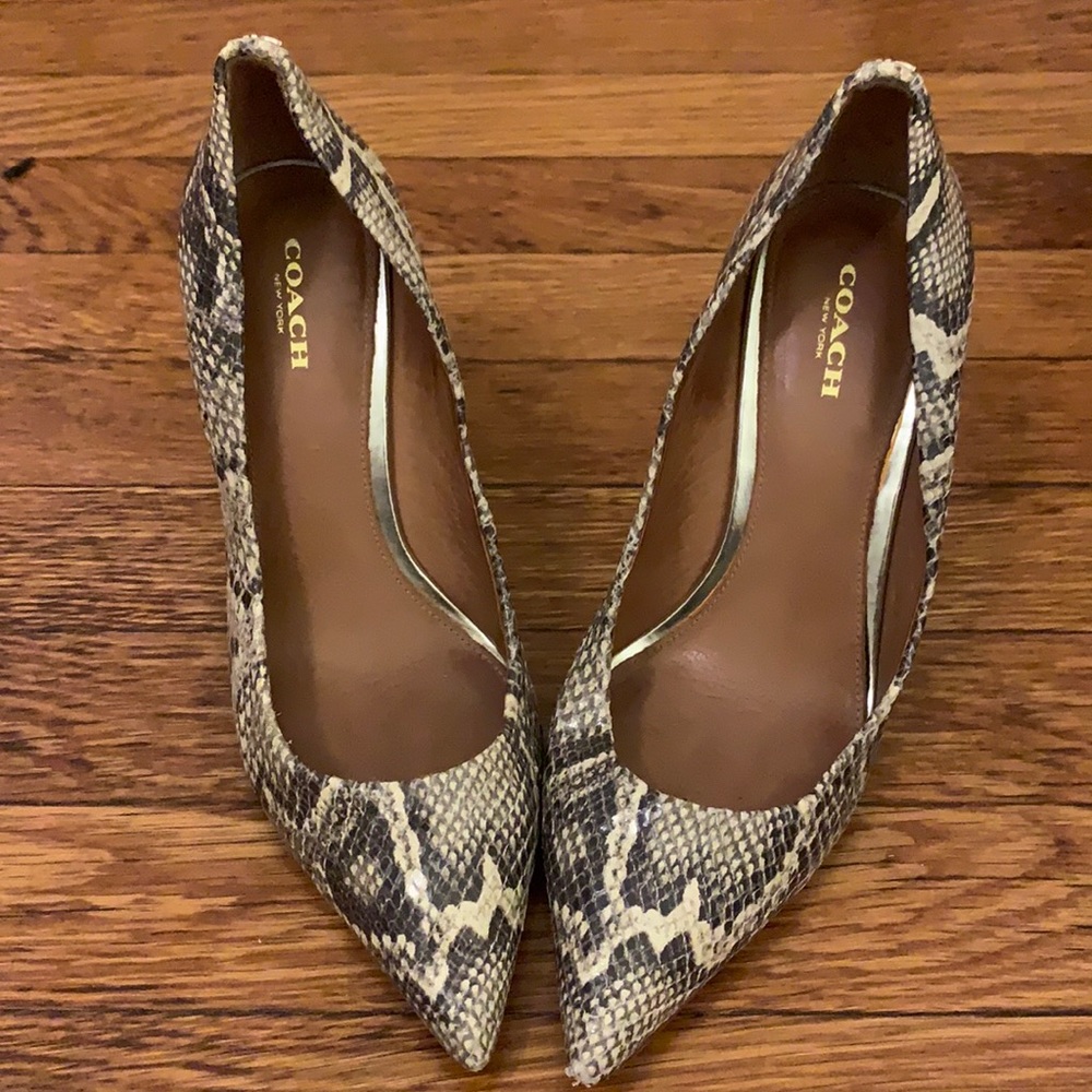 Coach snakeskin pumps grey